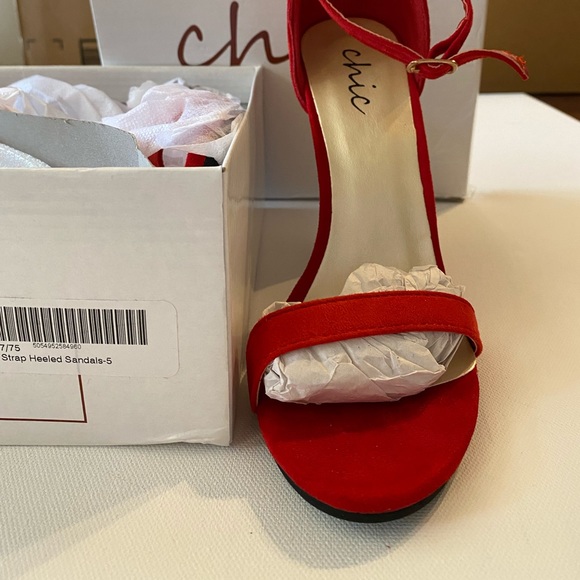 Pretty Little Thing red strap heel sandals - Picture 5 of 5